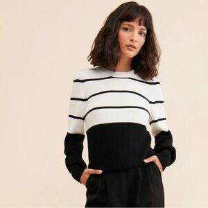 Laundry by Shelli Segal color block crewneck striped sweater size XS